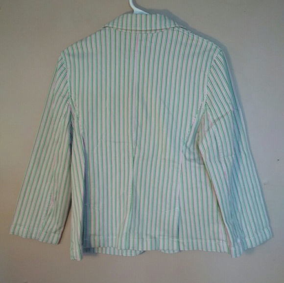 LOFT 8 Pink Green Striped Jacket - Picture 5 of 5